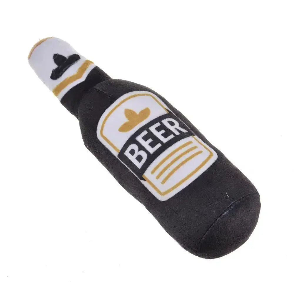 Dog Squeaky Beer Bottle Shape Toy, Bite-Resistant