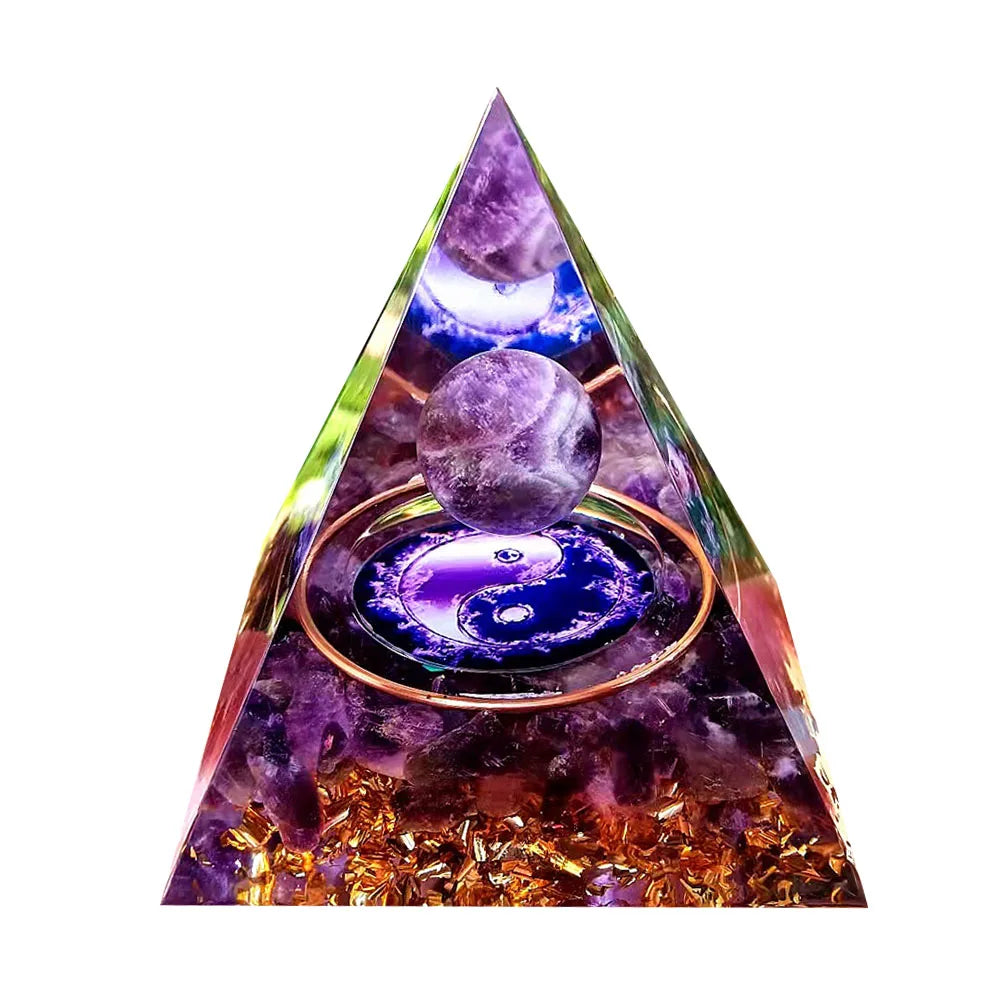 EMF Protection Healing Pyramids, Natural Crystal