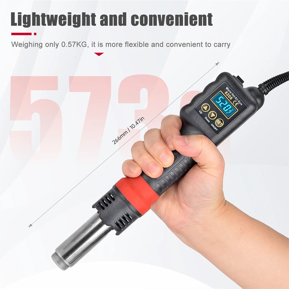 JCD 750W Micro Heat Gun Rework Soldering Air Station LCD Digital Hair Dryer 220V 110V  Hot Air Soldering Tools 8208