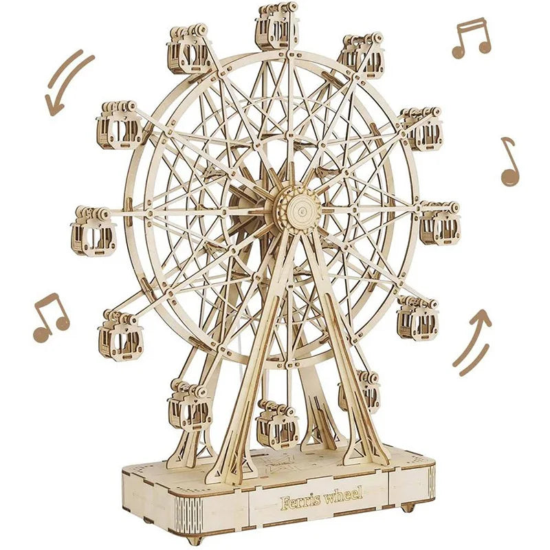 3d Wooden Puzzle Music Box Ferris Wheel