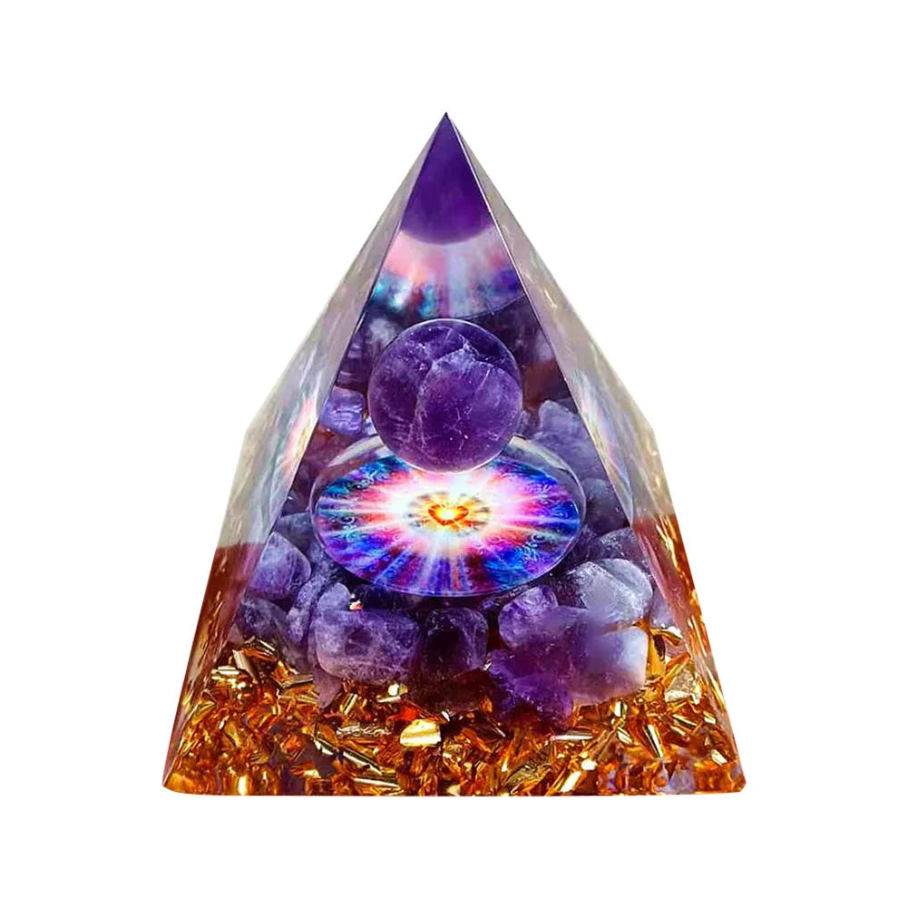 EMF Protection Healing Pyramids, Natural Crystal