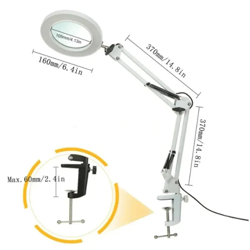 72LED 8X/10X NEW Illuminated Magnifier USB 3 Colors LED Magnifying Glass.