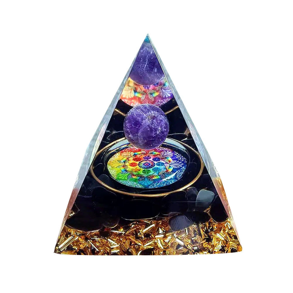 EMF Protection Healing Pyramids, Natural Crystal