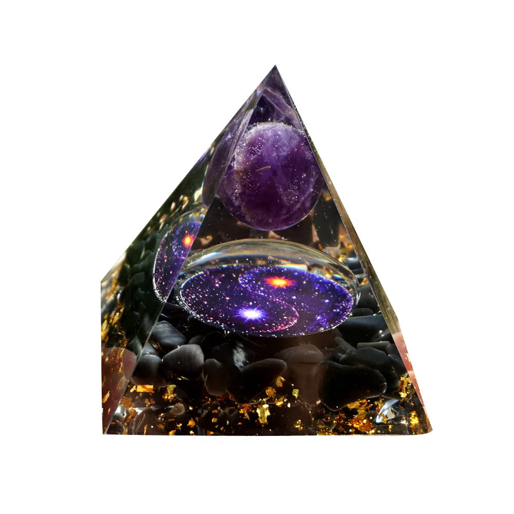 EMF Protection Healing Pyramids, Natural Crystal