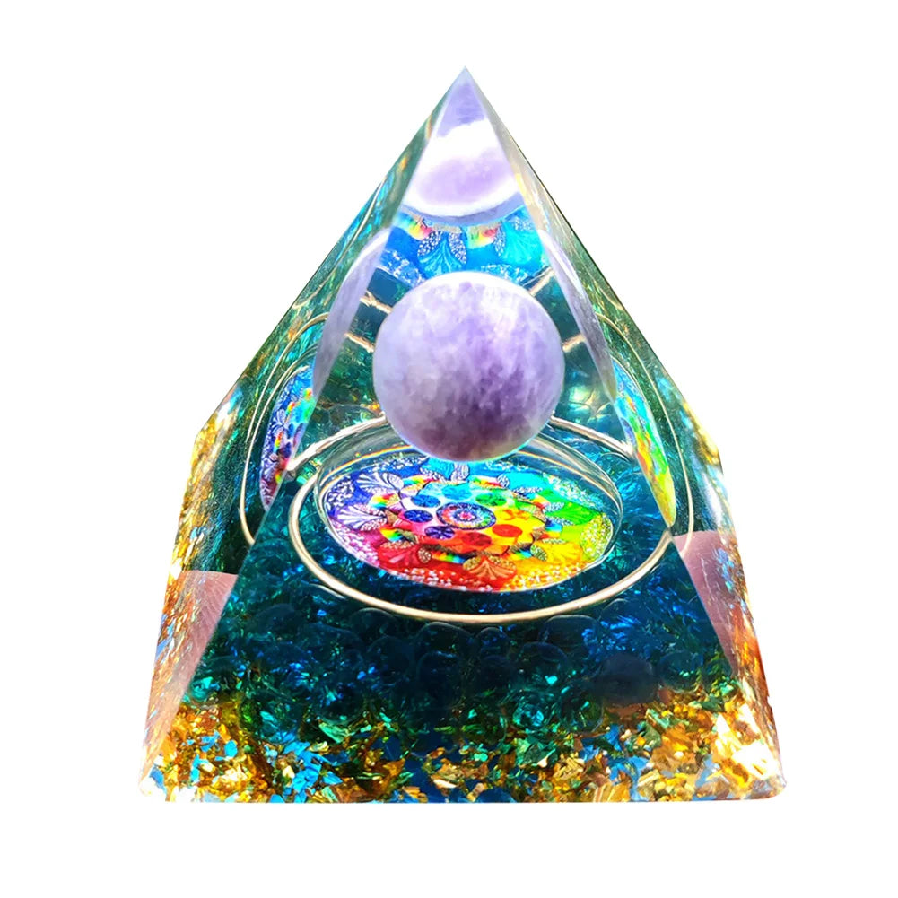 EMF Protection Healing Pyramids, Natural Crystal