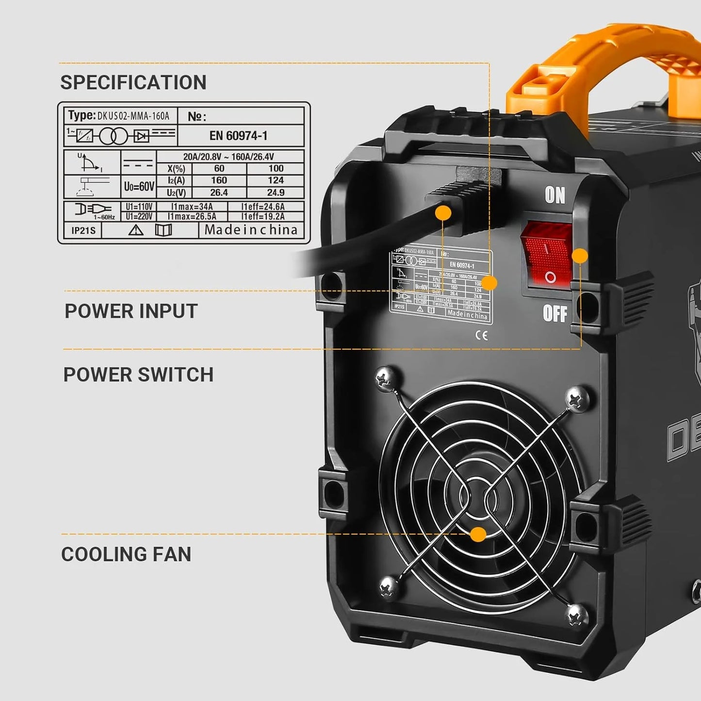 Stick Welder 160A ARC/Lift TIG 2-in-1 Welding Machine with 110v/220v Dual Voltage IGBT Inverter Welder