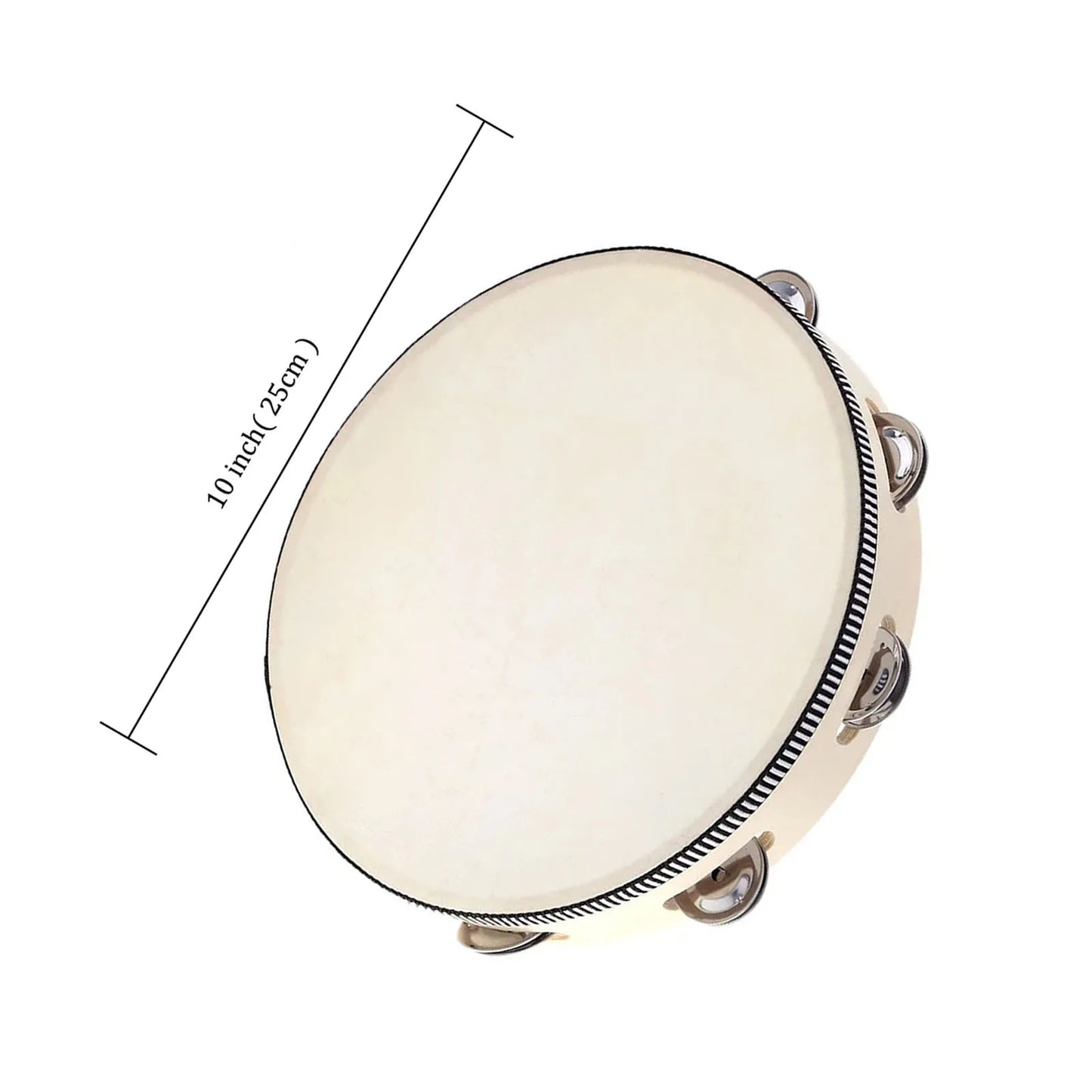 10" Hand Held Tambourine Drum Bell