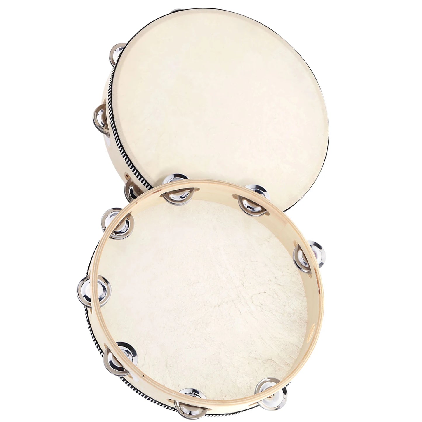 10" Hand Held Tambourine Drum Bell