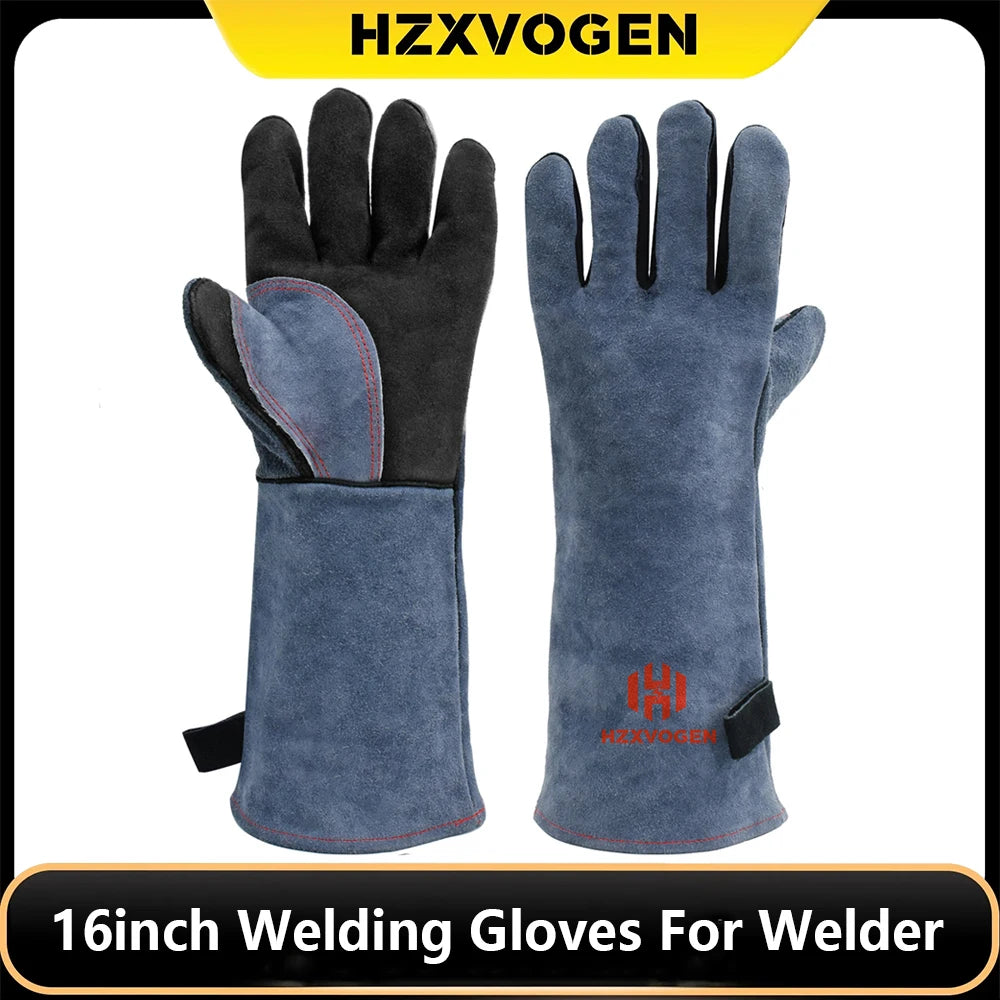 16 Inch Welding Gloves,Thick Cow Split Leather.