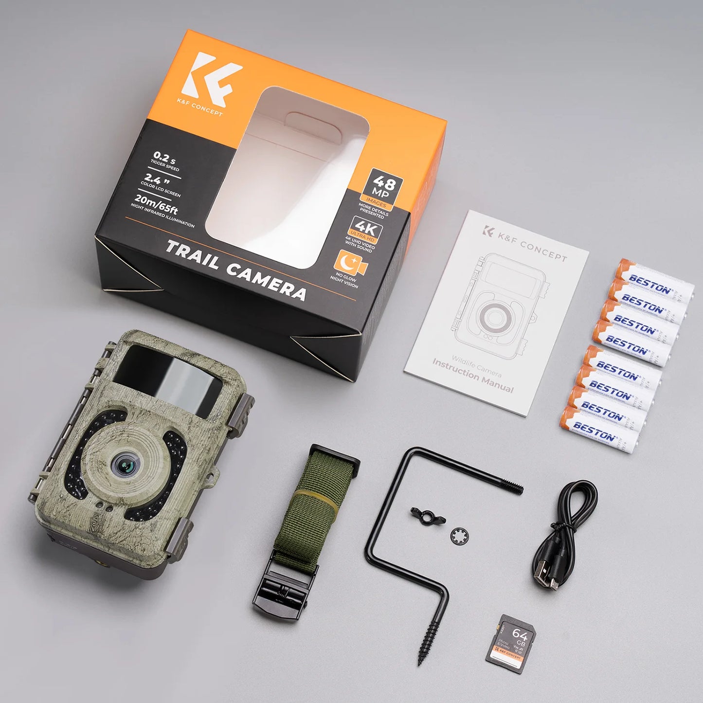 4K 48MP Trail Camera with Night Vision