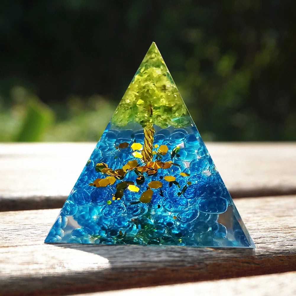 EMF Protection Healing Pyramids, Natural Crystal