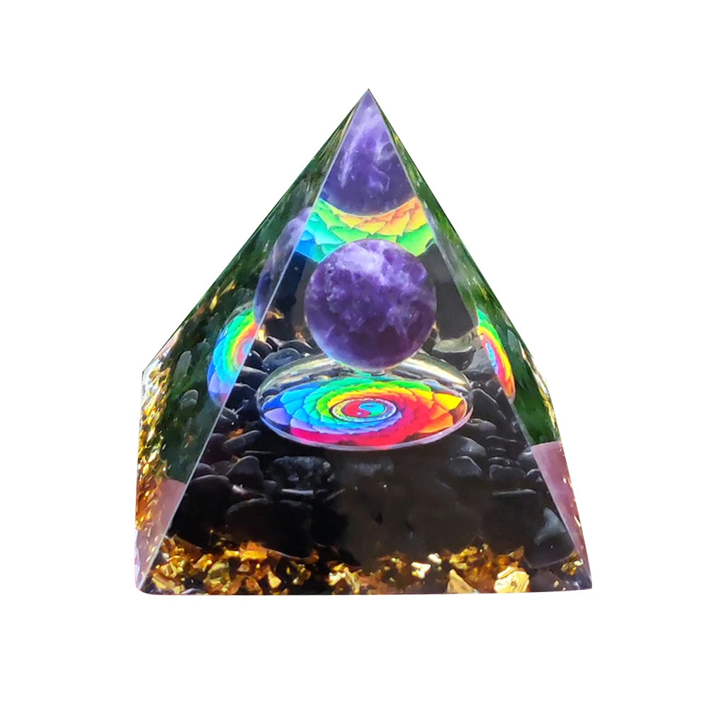 EMF Protection Healing Pyramids, Natural Crystal