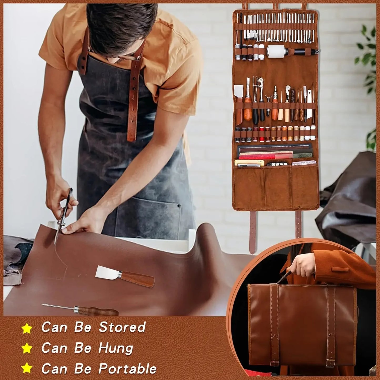 Leather Tooling Kit Leather Working Kit with Custom Handbag Cutting Mats