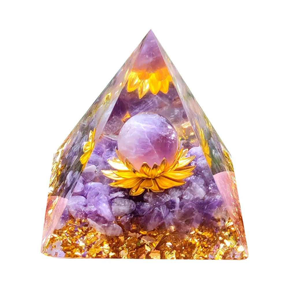 EMF Protection Healing Pyramids, Natural Crystal