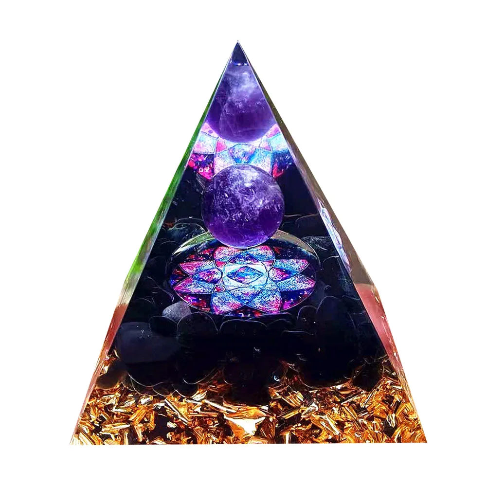 EMF Protection Healing Pyramids, Natural Crystal