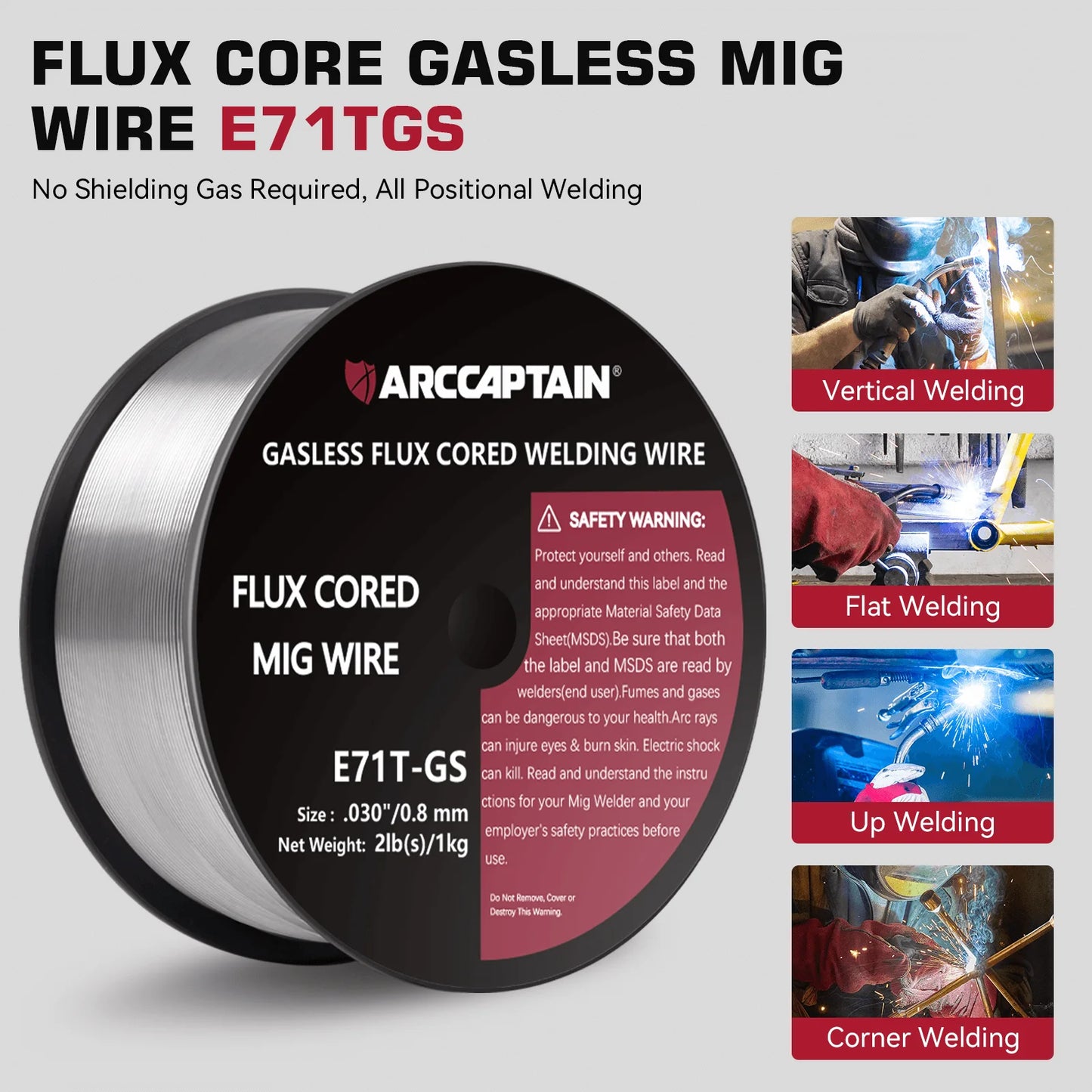 Welding Wire Gasless Flux Cored 0.8 0.9mm 1 Roll 1 KG E71T-GS MIG Welding Machine Accessories For MIG Soldering