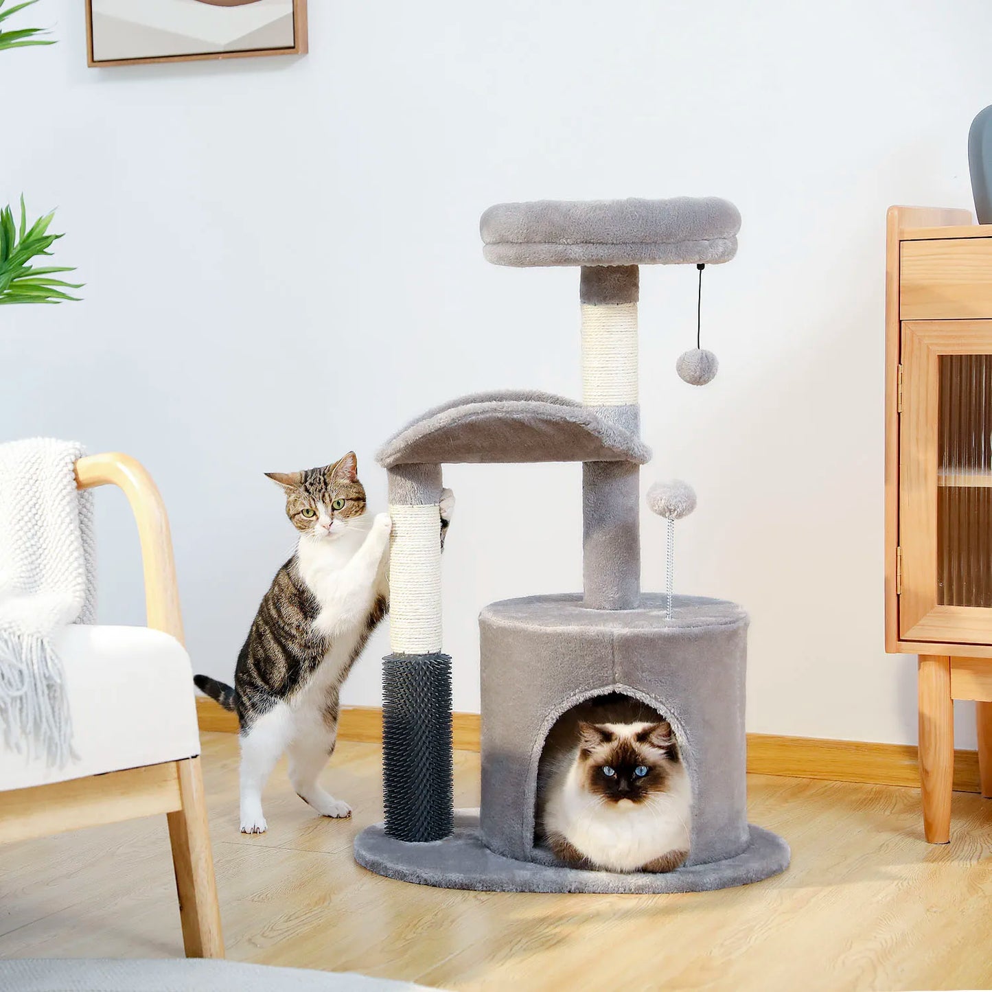 Medium Cat Tower with Interactive Cat Toy