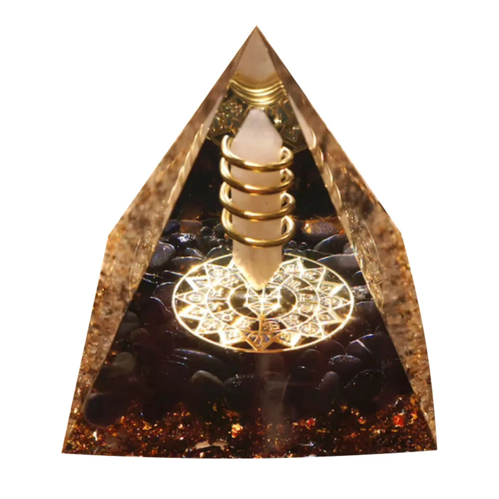 EMF Protection Healing Pyramids, Natural Crystal