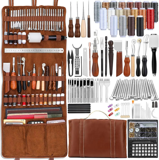 Leather Tooling Kit Leather Working Kit with Custom Handbag Cutting Mats