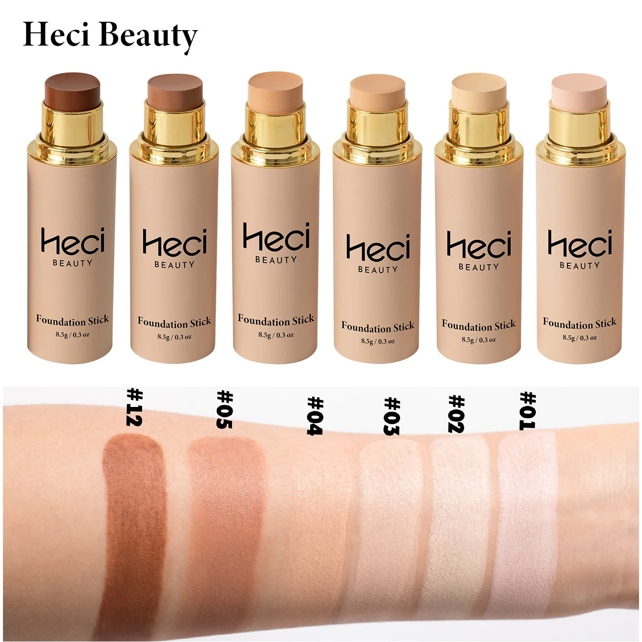 Pro Foundation Stick, Moisturizing, Waterproof, Long-Lasting Facial Base Makeup