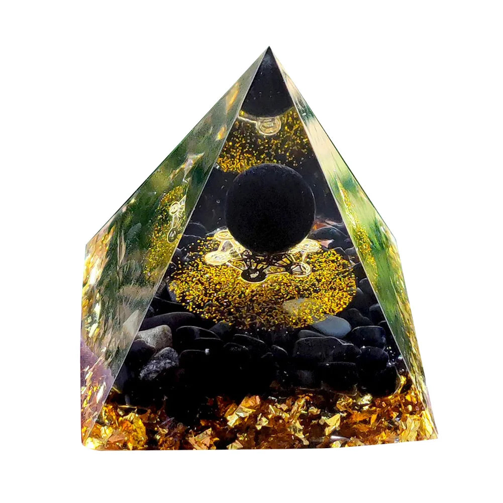 EMF Protection Healing Pyramids, Natural Crystal