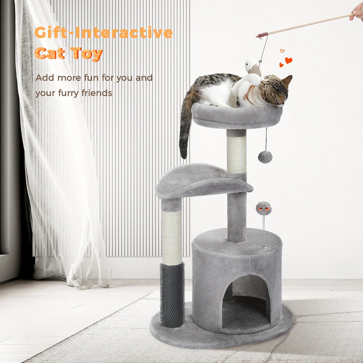 Medium Cat Tower with Interactive Cat Toy