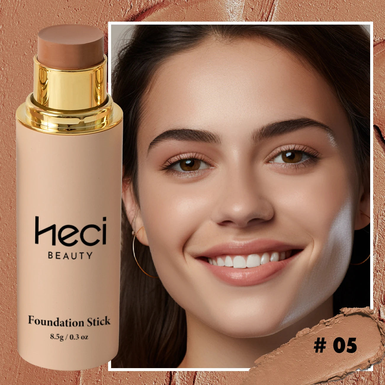 Pro Foundation Stick, Moisturizing, Waterproof, Long-Lasting Facial Base Makeup