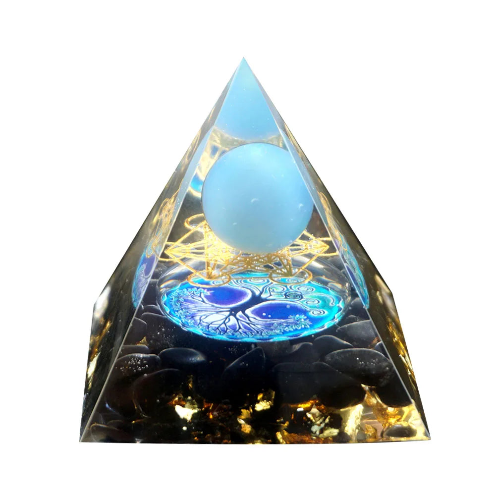 EMF Protection Healing Pyramids, Natural Crystal