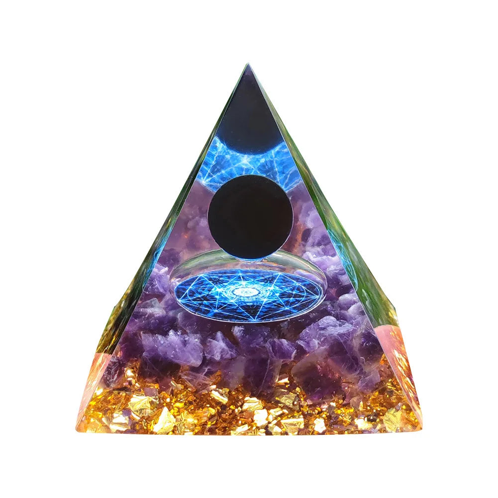 EMF Protection Healing Pyramids, Natural Crystal