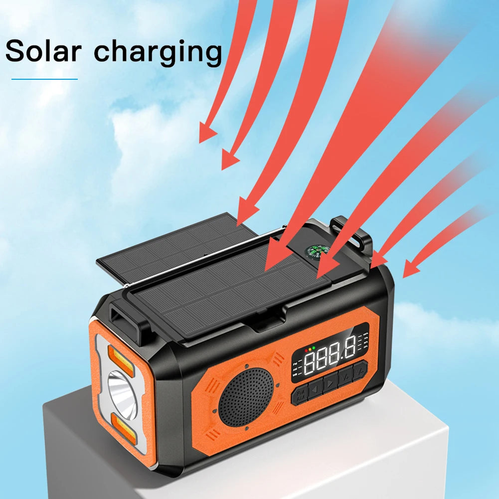 12000mAh Emergency Radio Multifunction Radio Hand Crank Solar AM/FM/NOAA Weather Radio.