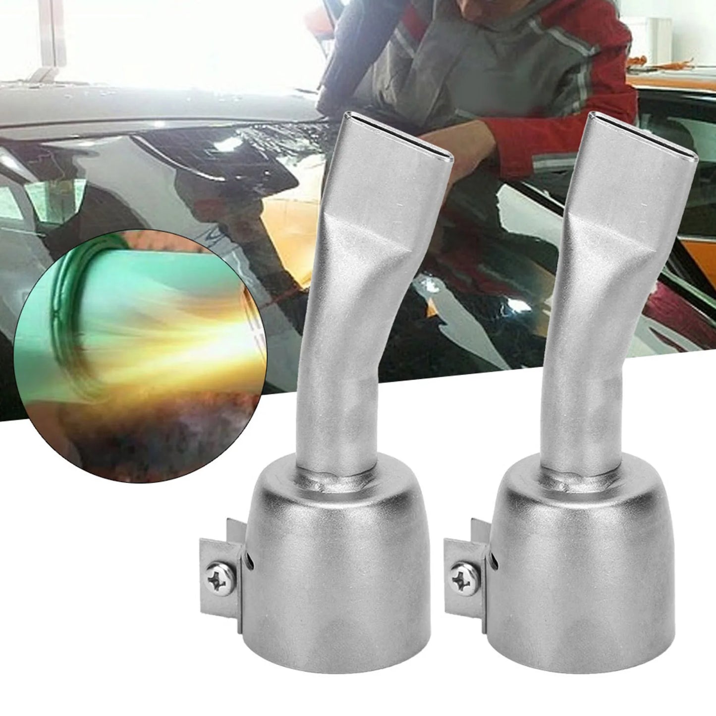 2Pcs Hot Air Gun Welding Nozzle Stainless Steel for PVC Plastic Sheet Soldering Accessories