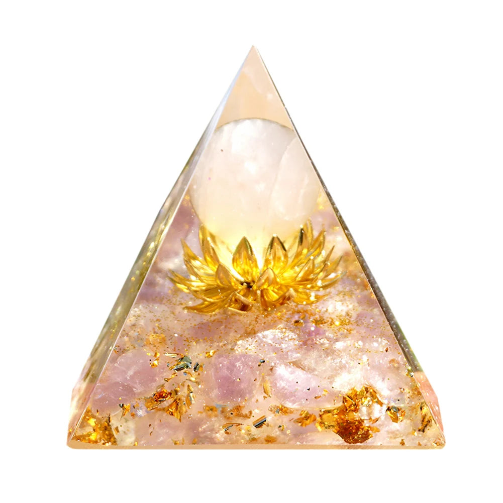 EMF Protection Healing Pyramids, Natural Crystal