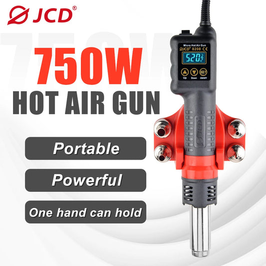 JCD 750W Micro Heat Gun Rework Soldering Air Station LCD Digital Hair Dryer 220V 110V  Hot Air Soldering Tools 8208