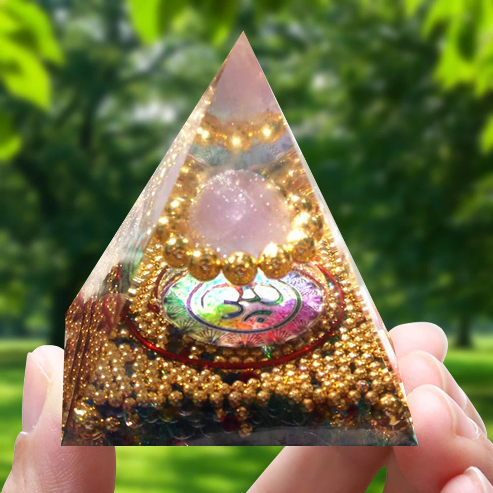 EMF Protection Healing Pyramids, Natural Crystal