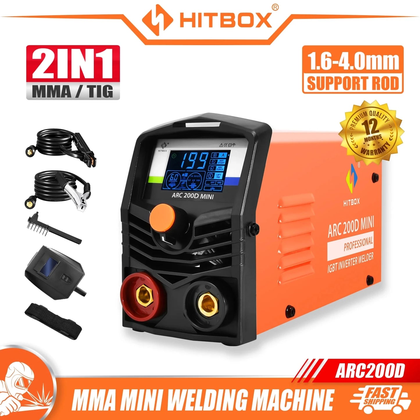 ARC200D Welding Machine 2 in 1 ARC MMA LIFT TIG MINI IGBT Inverter Protable Home Welder 220V 10-200A