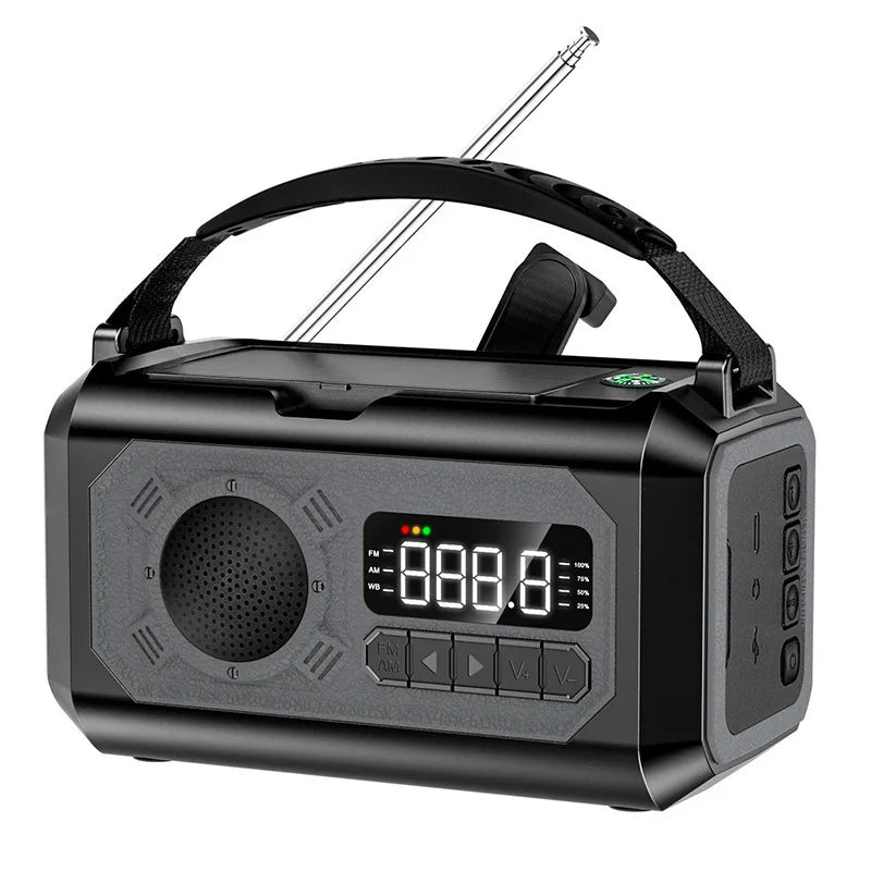 12000mAh Emergency Radio Multifunction Radio Hand Crank Solar AM/FM/NOAA Weather Radio.