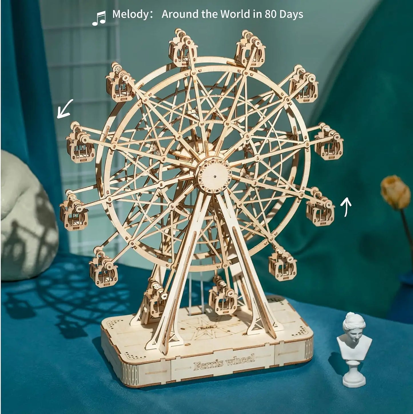 3d Wooden Puzzle Music Box Ferris Wheel