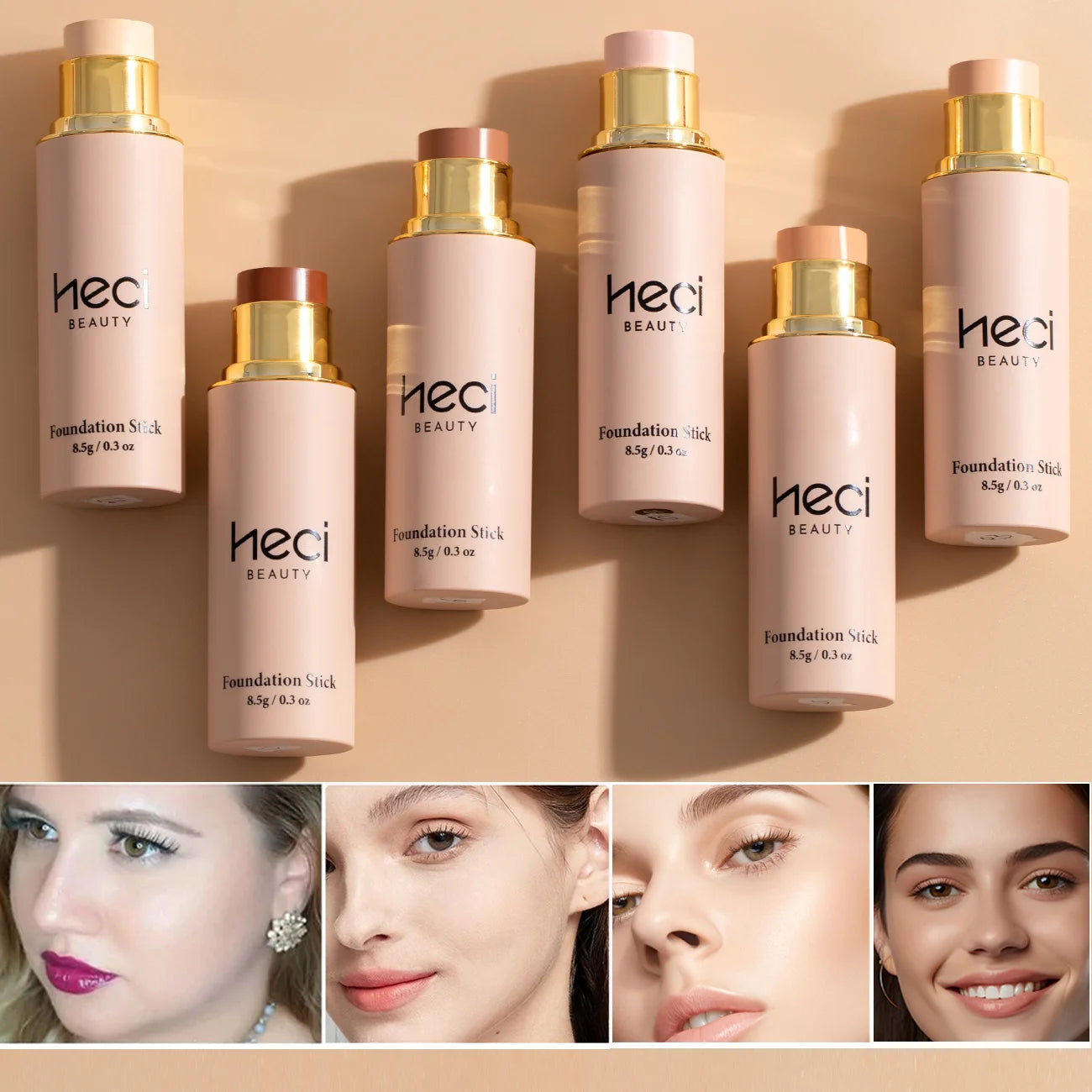 Pro Foundation Stick, Moisturizing, Waterproof, Long-Lasting Facial Base Makeup