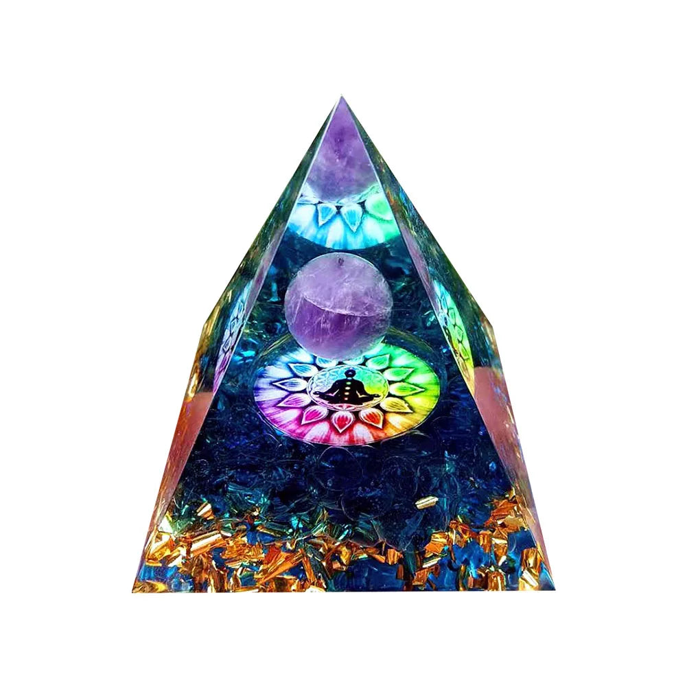 EMF Protection Healing Pyramids, Natural Crystal