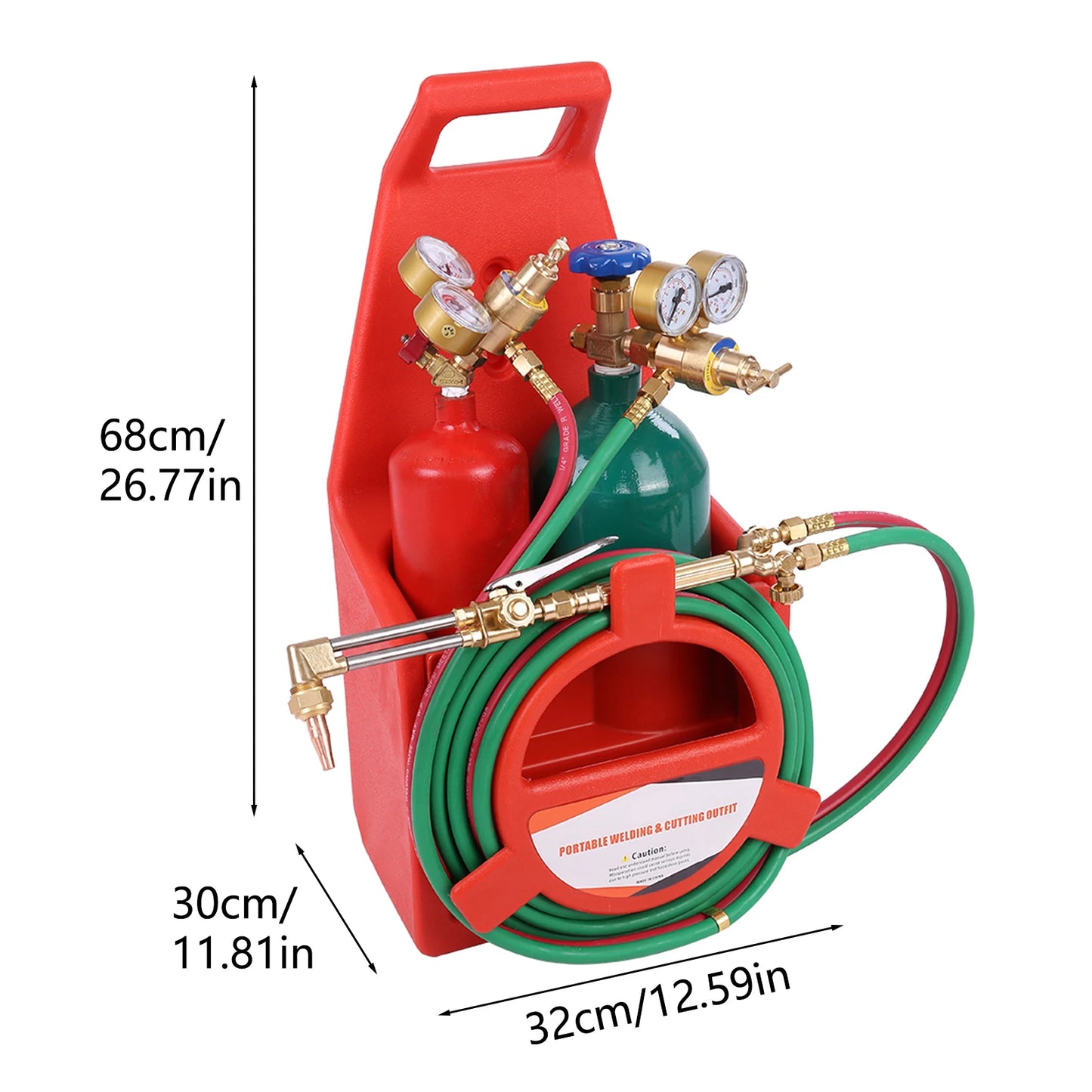 Long Pipe Brass Nozzle Welding Torch Kit with Gauge Oxygen Acetylene, Brass Nozzle Welding Cutting Torch Kit Soldering Equipment