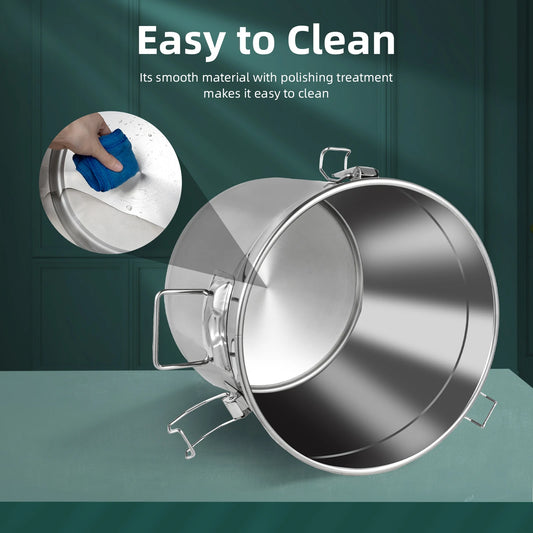 304 Stainless Steel 21L/33L Airtight Canister Household Kitchen Food Grain Rice Sealed Storage Bucket.