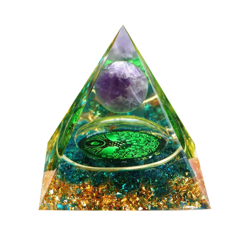 EMF Protection Healing Pyramids, Natural Crystal