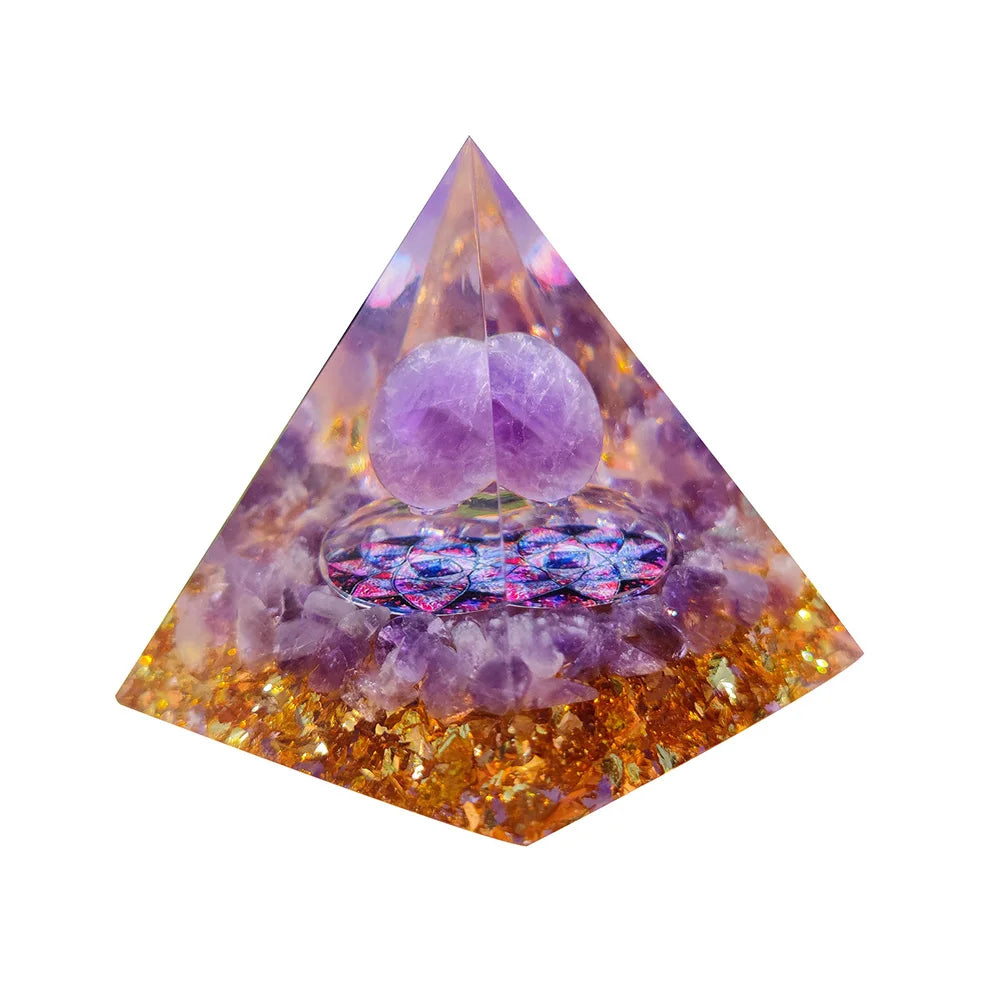 EMF Protection Healing Pyramids, Natural Crystal