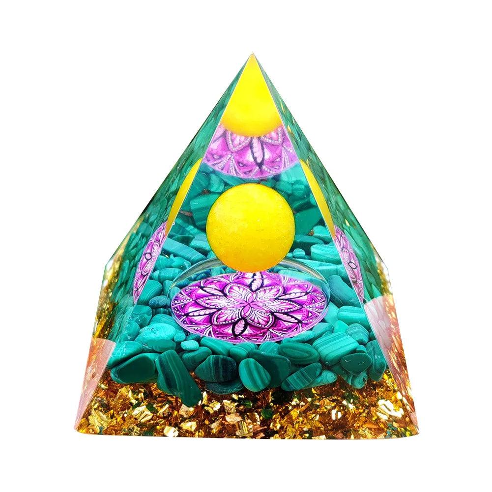 EMF Protection Healing Pyramids, Natural Crystal