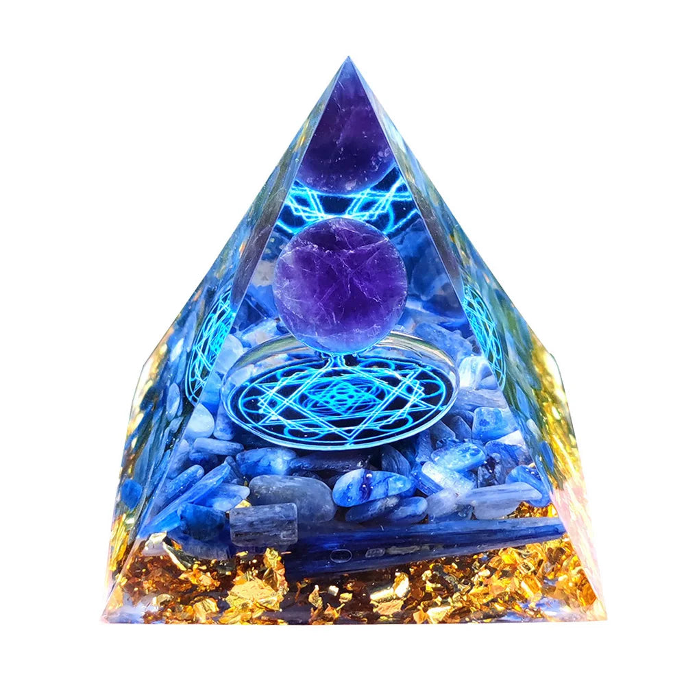 EMF Protection Healing Pyramids, Natural Crystal