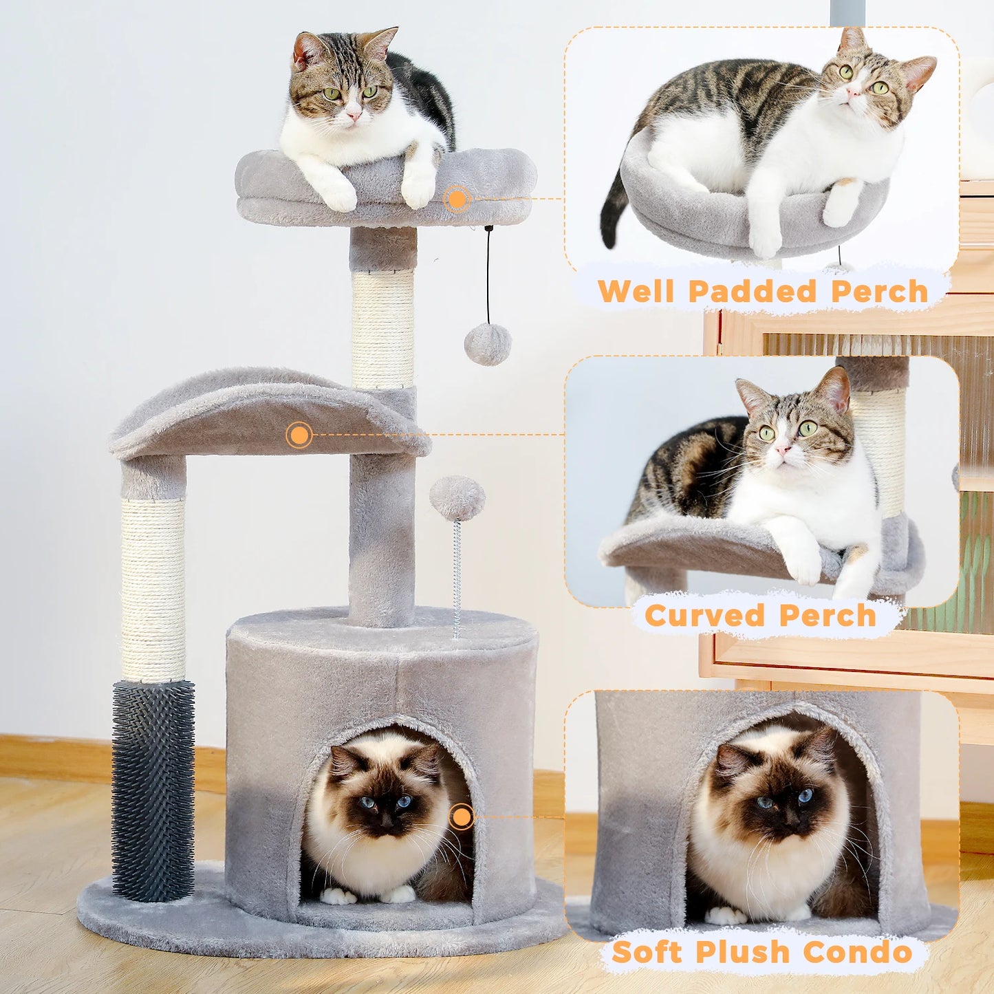 Medium Cat Tower with Interactive Cat Toy
