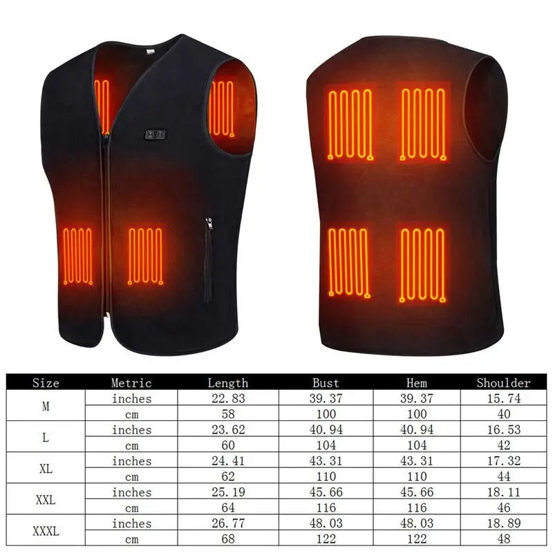 USB Electric Heated Vest, Men and Women