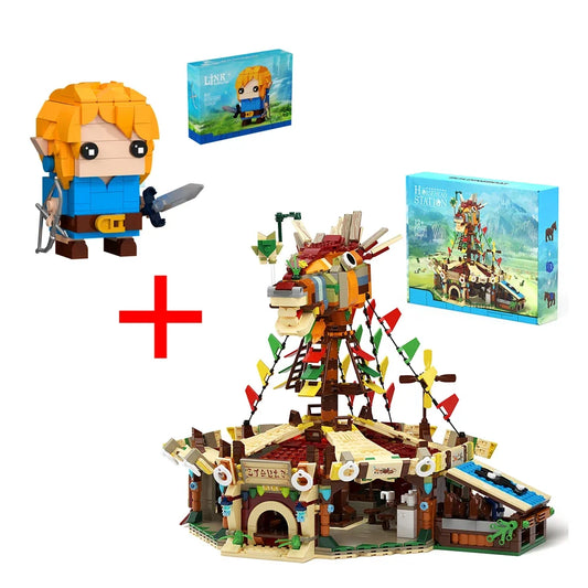 2 in 1 Horse Head Station and Link Building Blocks Kit