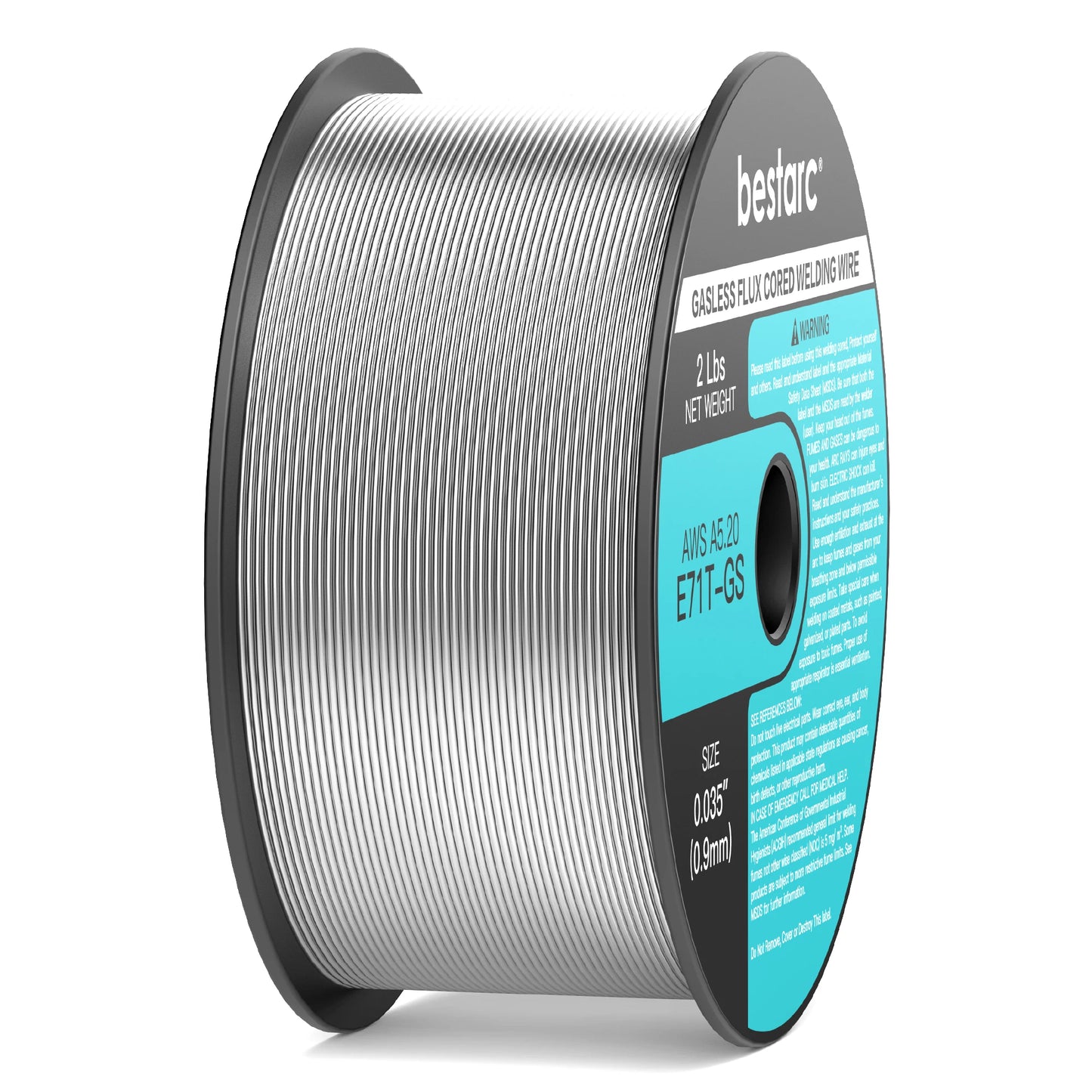 Flux Core Welding Wire, 0.035” E71T-GS Gasless MIG Wire, Mild Steel MIG Welding Wire with Low Splatter, 2-Pound Spool