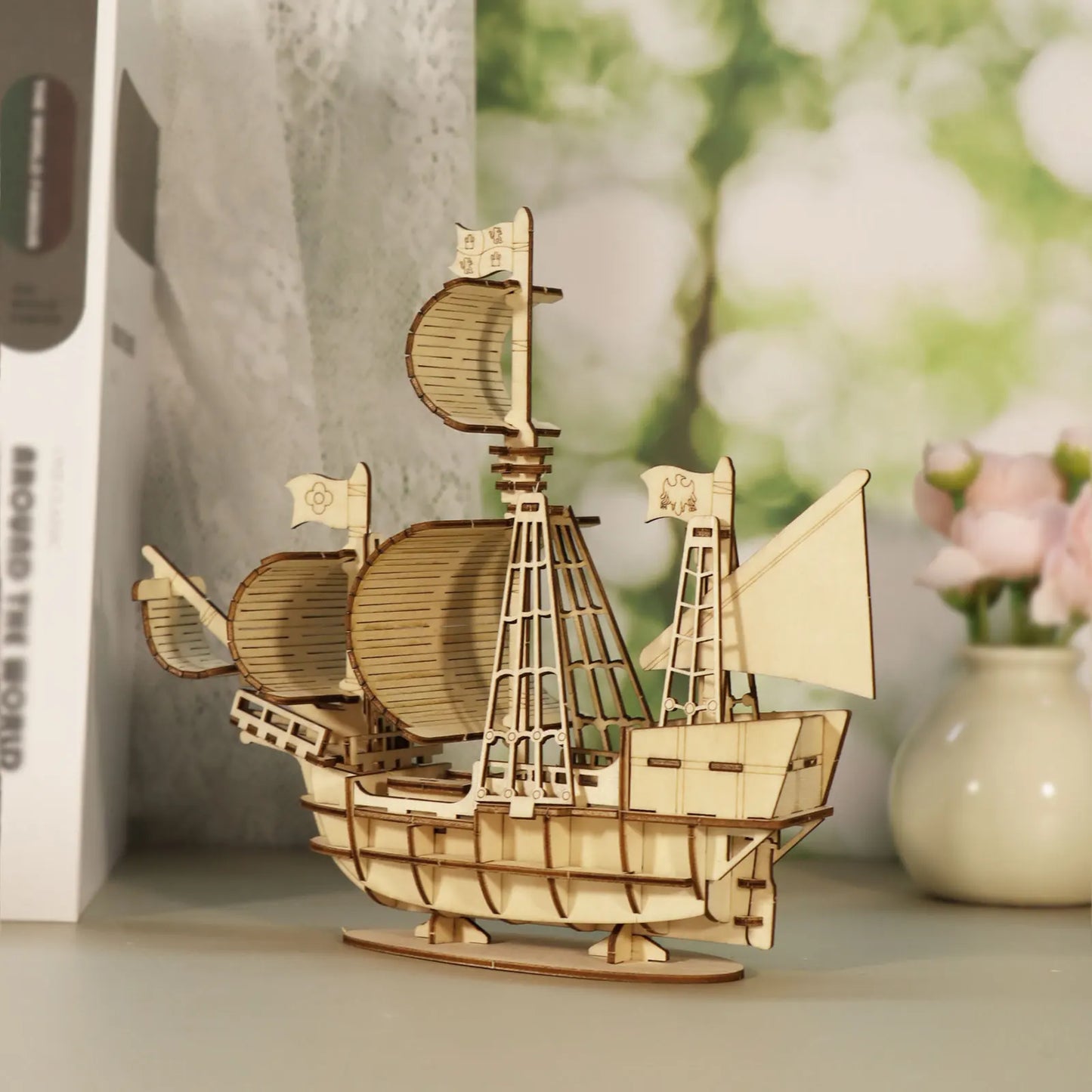 3D Wooden Puzzle, Ocean Sailboat Model Kits